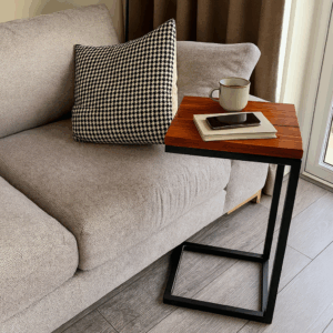 Mesa de Apoio de Lateral Industrial em Madeira e Ferro| Linha Lyon Linfer