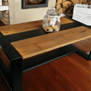 Mesa de Centro em Madeira e Ferro | Linha Paris Linfer